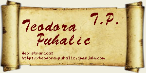 Teodora Puhalić vizit kartica